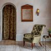 Waterford chair in Capri silk velvet - French grey with Woodberry wall light and Neoclassical mirror - Beaumont & Fletcher