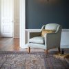 Edgar chair in Donegal - Oatmeal with Thalia cushion - Beaumont & Fletcher