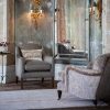 Brooke chair in Balthazar - Dusk with Custom Georgian mirror - Beaumont & Fletcher