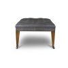 Brummel footstool in Siena leather - Sage - Beaumont & Fletcher