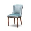 Calypso side dining chair in Como silk velvet - Teal - Beaumont & Fletcher