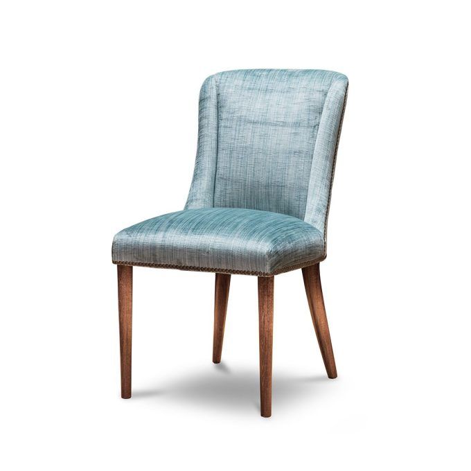 Calypso side dining chair in Como silk velvet - Teal