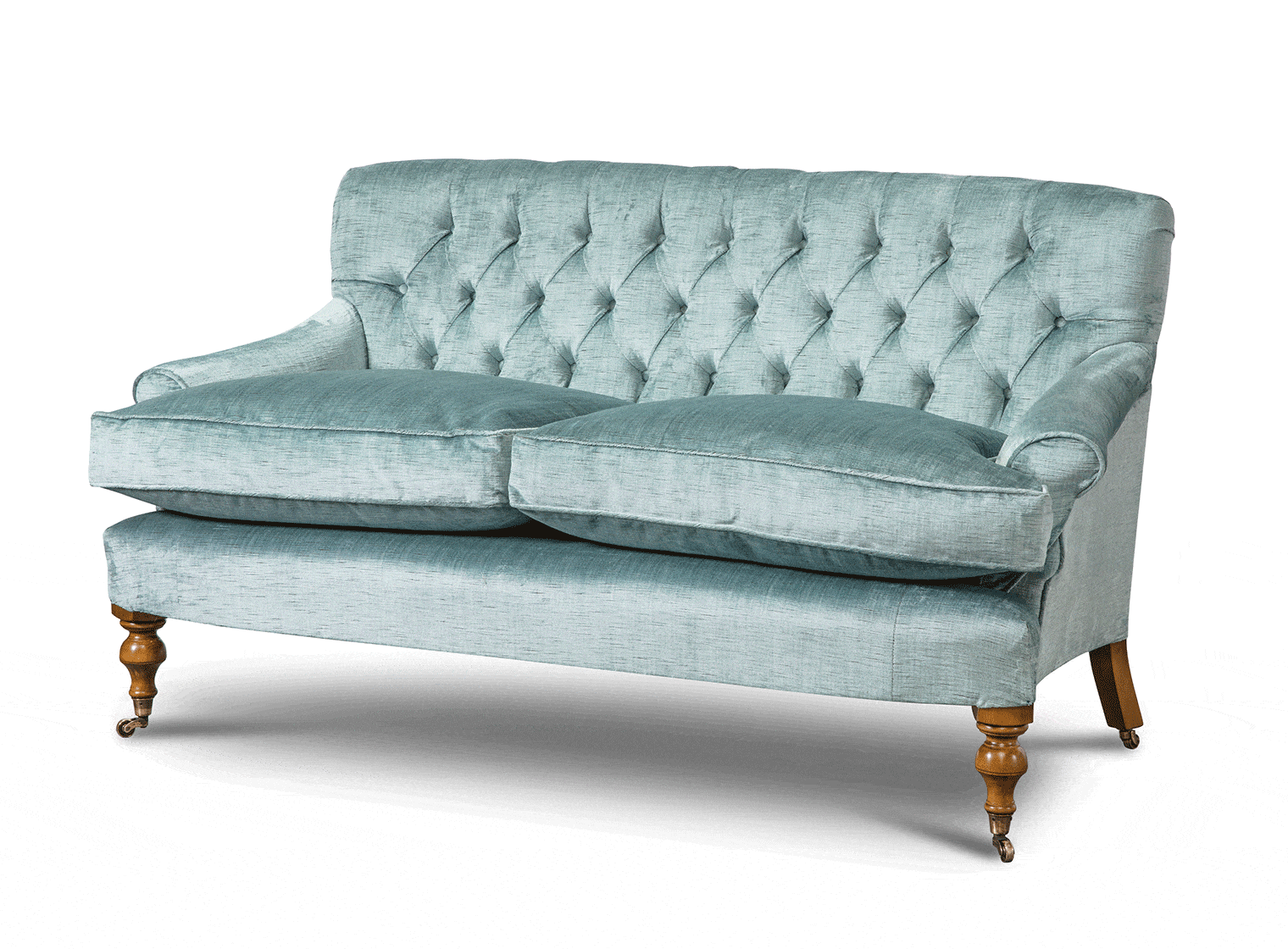 Emily 2 seater sofa in Como silk velvet - Teal - Beaumont & Fletcher