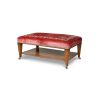 Ottoman table in Como silk velvet -Pompeiian red with Viola embroidery - Beaumont & Fletcher
