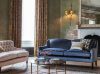 Edgar sofa in Capri silk velvet - Charcoal with Delphis wall light and Fluted mirror with Racine cushion - Beaumont & Fletcher