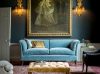 Pompadour high back sofa in Casaleone -Cambridge blue With Thalia and Sophia cushions - Beaumont & Fletcher