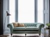 Grenville 3 seater sofa in Como silk velvet - Teal with Thalia cushion - Beaumont & Fletcher