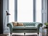 Grenville 3 seater sofa in Como silk velvet - Teal with Thalia cushion - Beaumont & Fletcher Grenville 3 seater sofa in Como silk velvet - Teal with Thalia cushion - Beaumont & Fletcher
