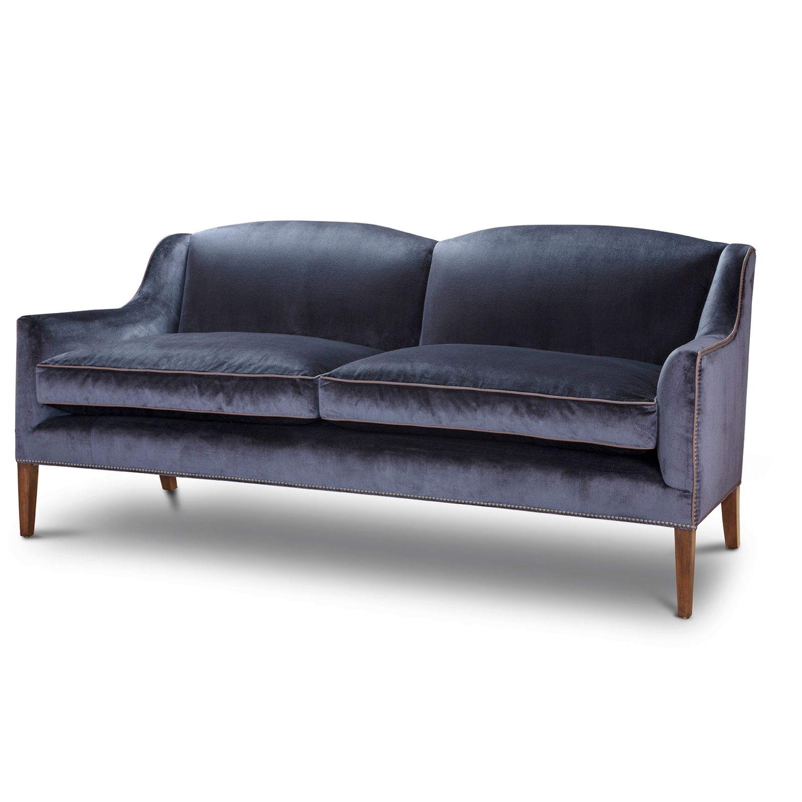 Edgar 2.5 seater sofa in Capri silk velvet - Midnight - Beaumont & Fletcher