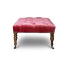 Victorian footstool in Como silk velvet - Pompeiian red - Beaumont & Fletcher