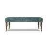 Victorian footstool in Como silk velvet - Teal - Beaumont & Fletcher