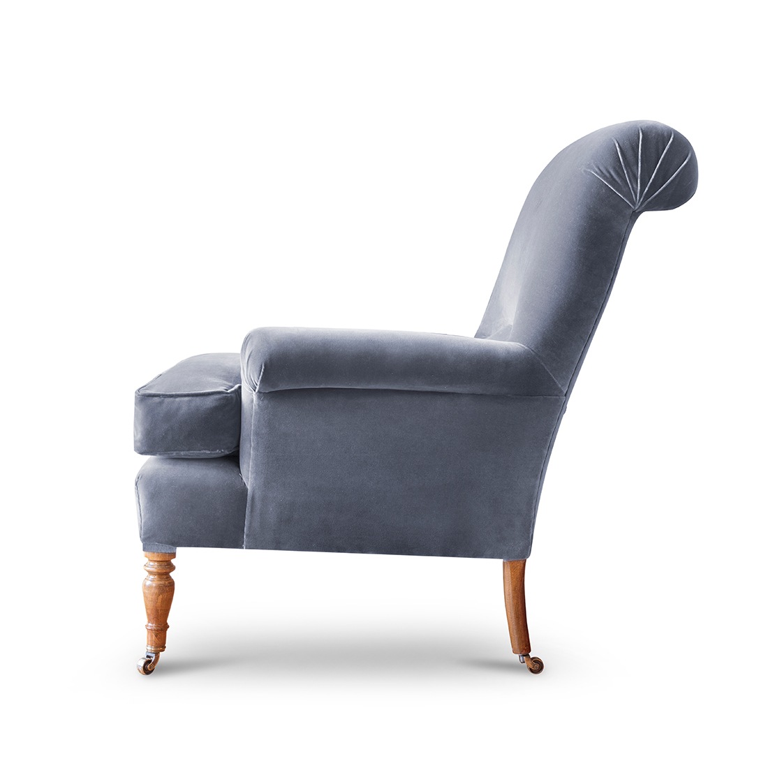 Bennett chair in Zafra cotton velvet - Graphite - Beaumont & Fletcher