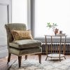 Lydia chair in Como silk velvet - Moss with Thalia cushion - Beaumont & Fletcher