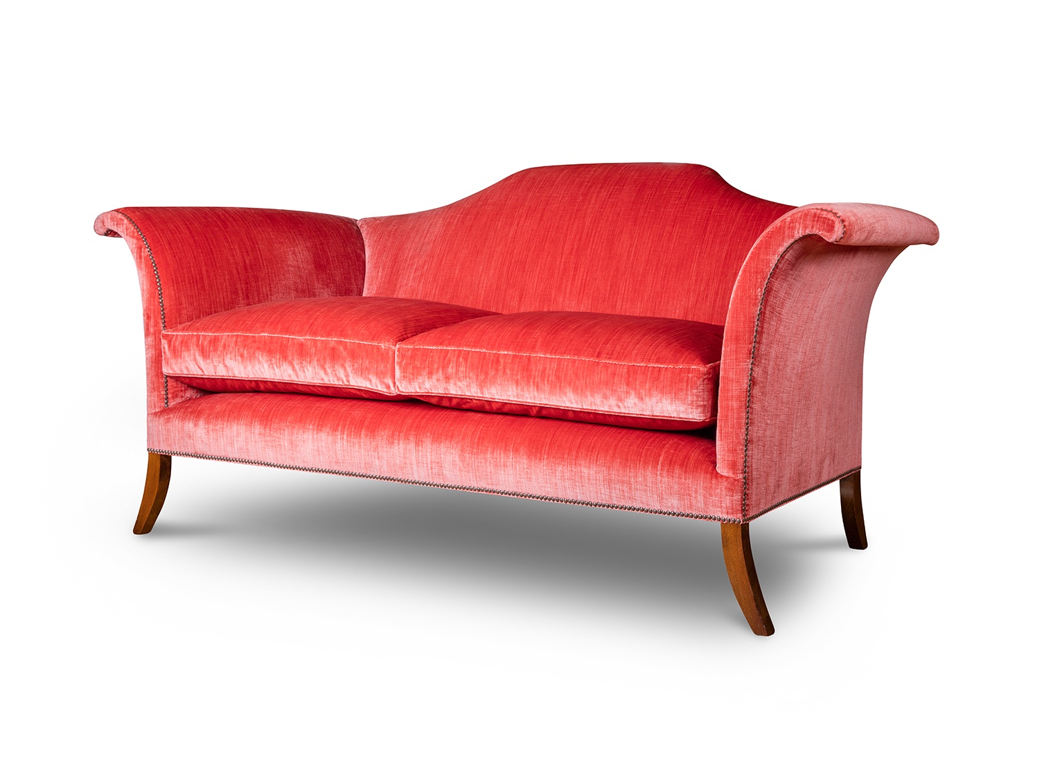 Clarence sofa in Como silk velvet - Pompeiian red - Beaumont & Fletcher