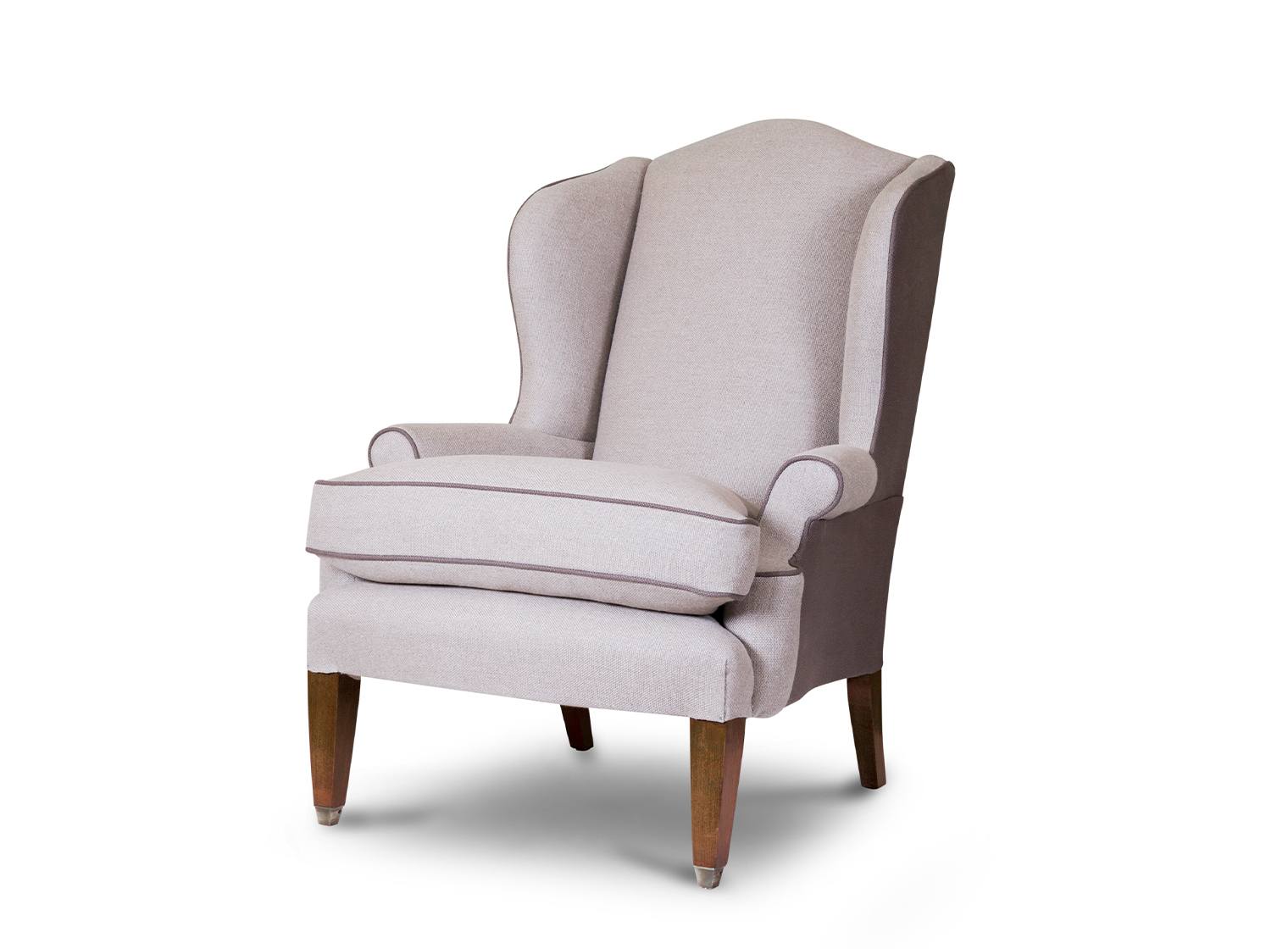 Club Wing Chair in Donegal - Oatmeal - Beaumont & Fletcher