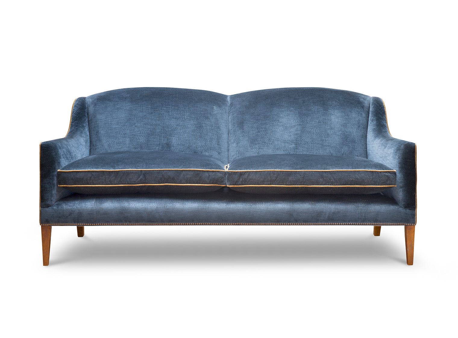 Edgar 2.5 seater sofa in Troilus velvet - Flint blue - Beaumont & Fletcher