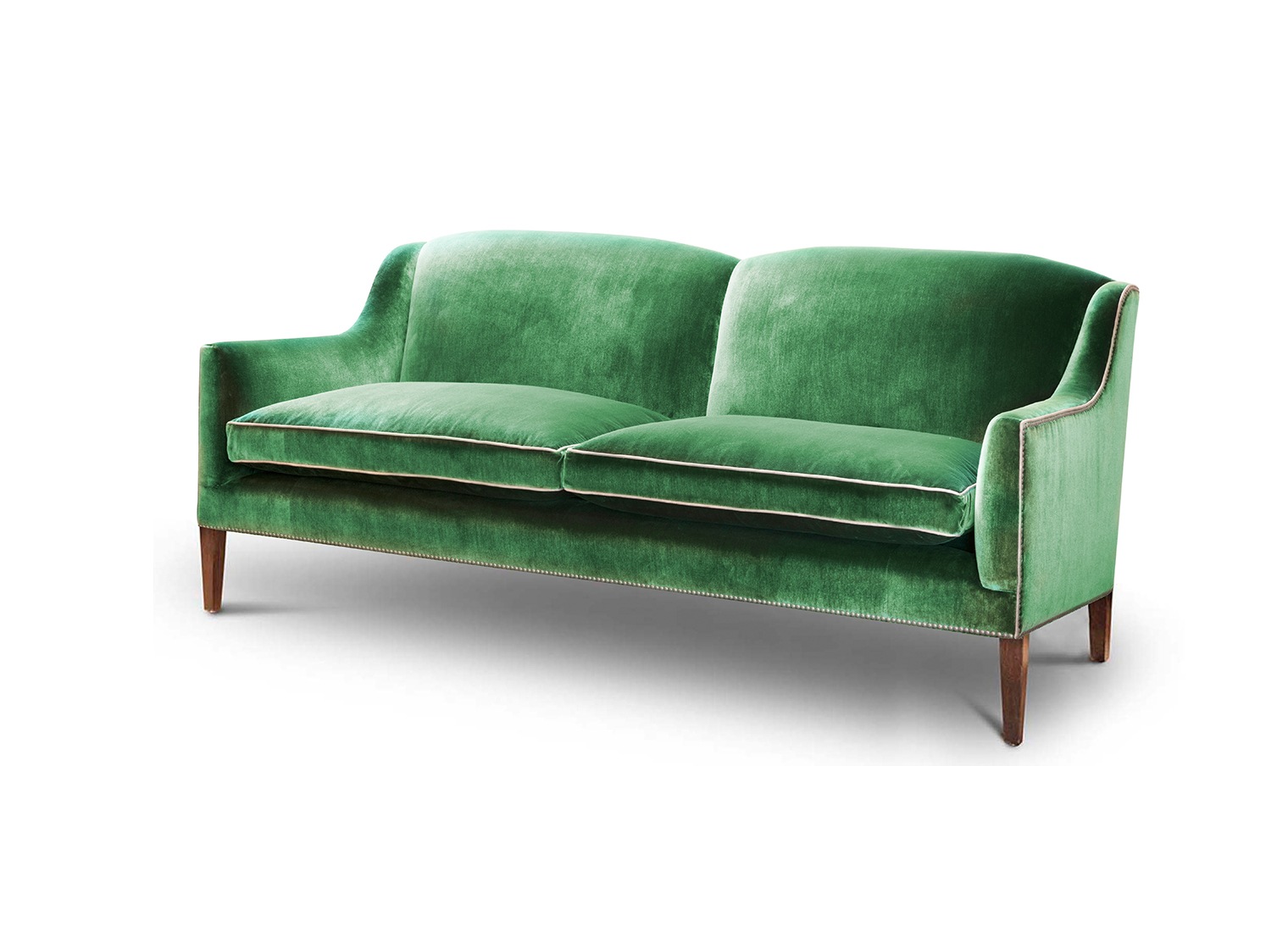 Edgar 2.5 seater sofa in Capri silk velvet - Emerald - Beaumont & Fletcher