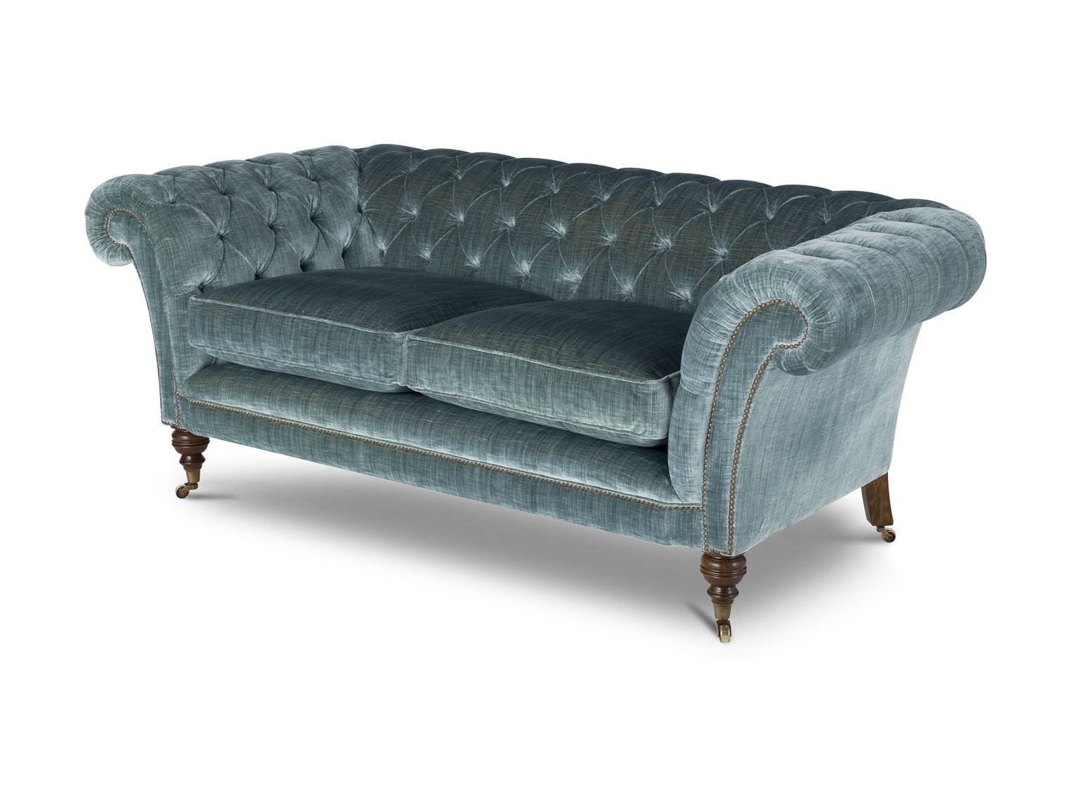 Grenville 2.5 seater sofa in Como silk velvet - Teal - Beaumont & Fletcher