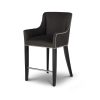 Kingsley bar stool in Bantry linen - Espresso - Beaumont & Fletcher