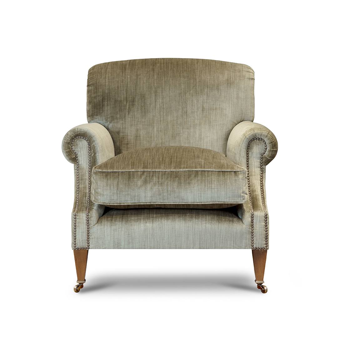 Milton chair in Como silk velvet - Fern - Beaumont & Fletcher