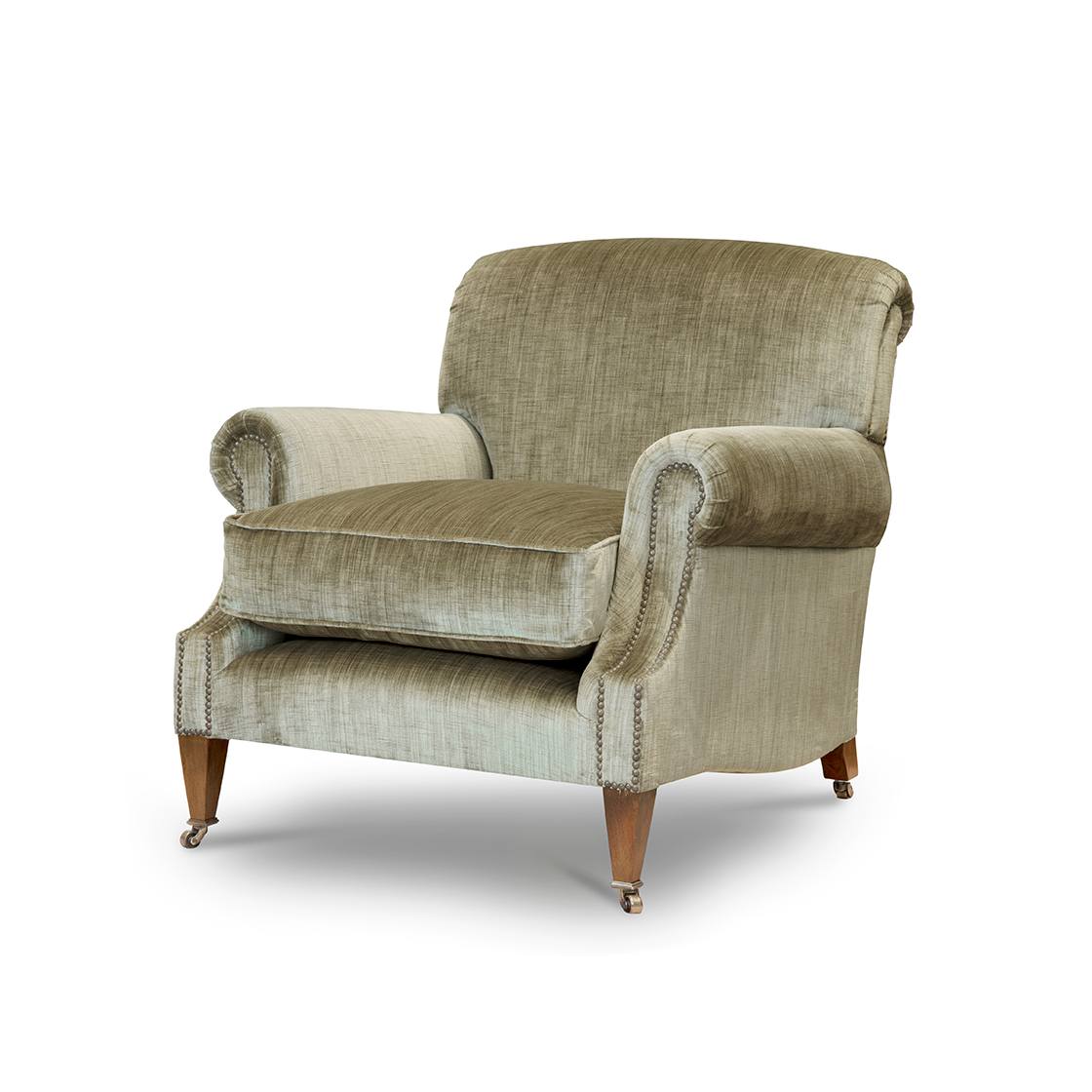 Milton chair in Como silk velvet - Fern - Beaumont & Fletcher
