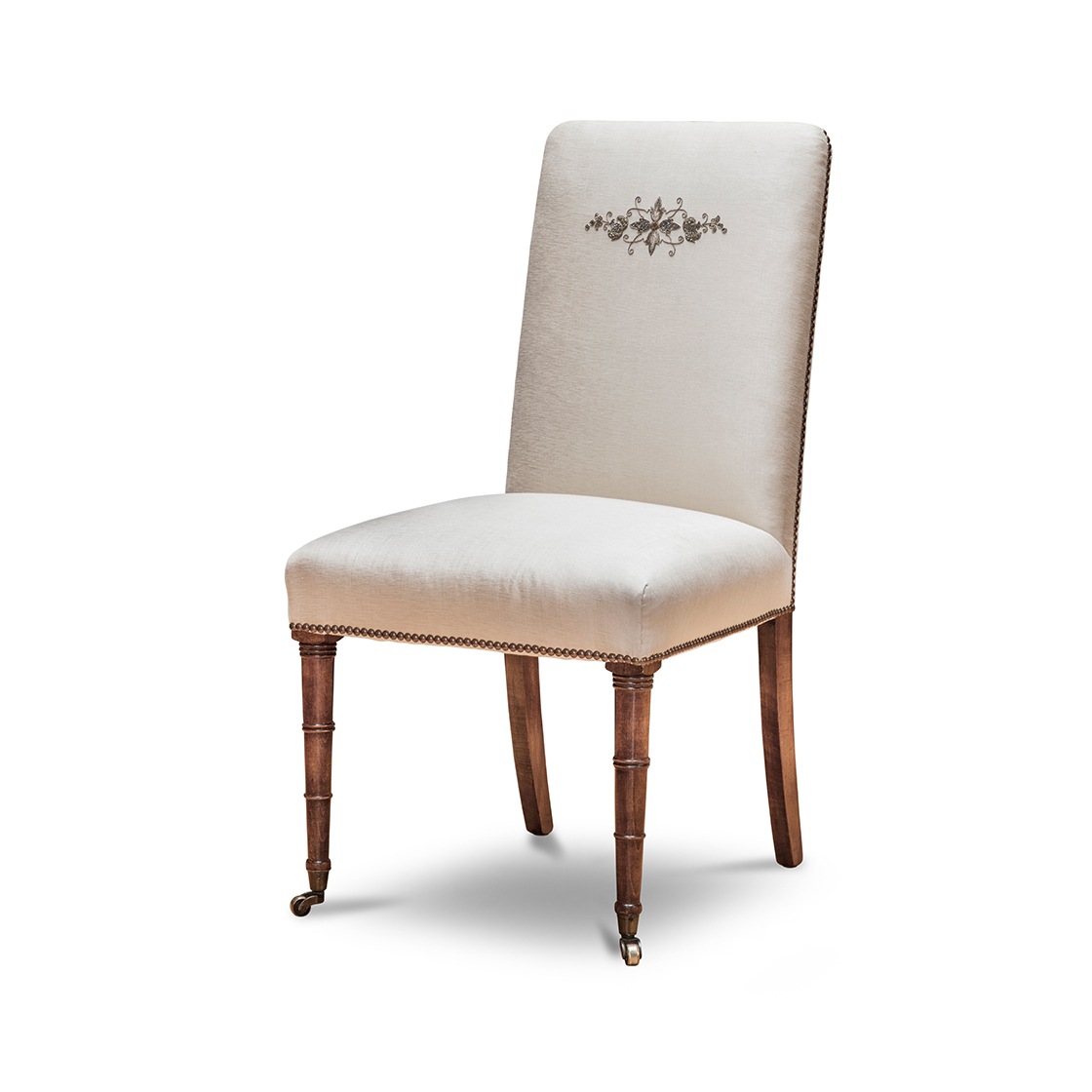 Pavilion side chair with Cellini embroidery in Lagan silk - Beaumont & Fletcher