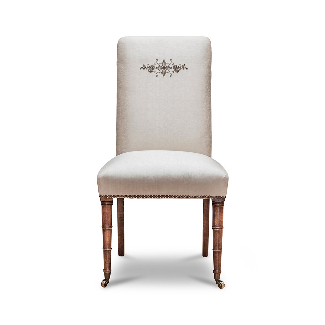 Pavilion side chair with Cellini embroidery in Lagan silk - Beaumont & Fletcher