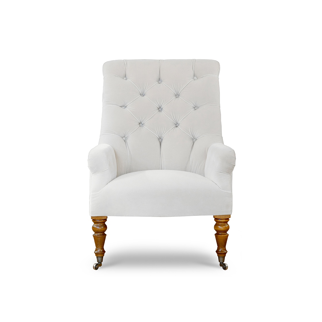 Waterford chair in Zafra cotton velvet - Ecru - Beaumont & Fletcher