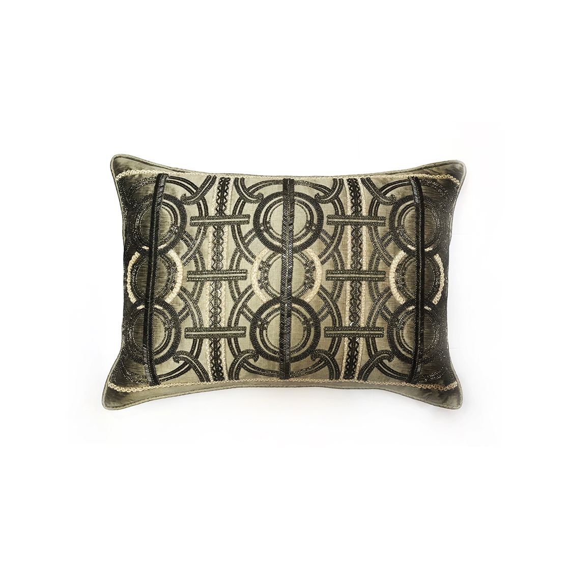 Circe Cushion in Lagan silk - Platinum