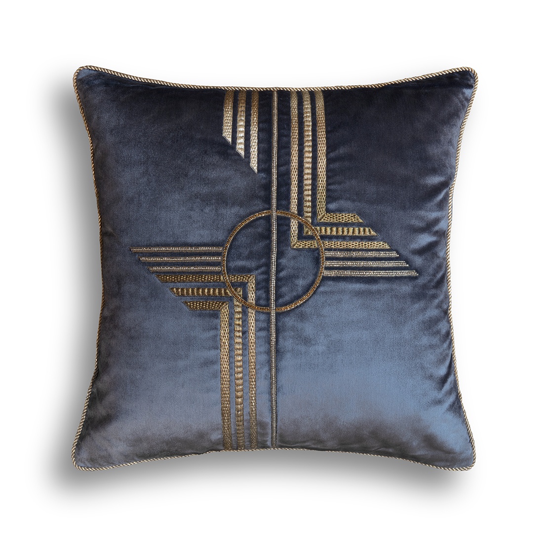 Earhart cushion in Capri silk velvet - Nankin