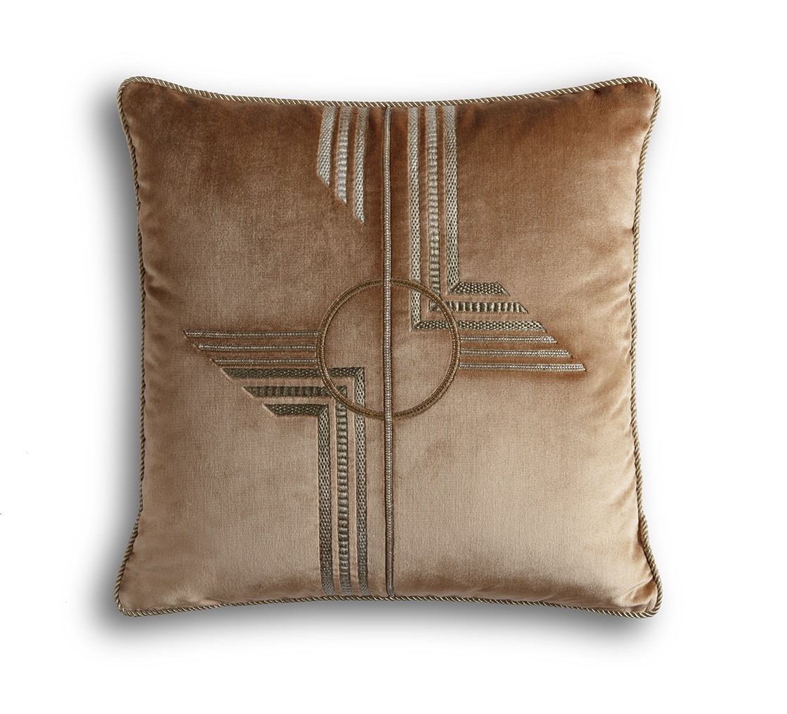Earhart cushion in Capri silk velvet - Copper - Beaumont & Fletcher