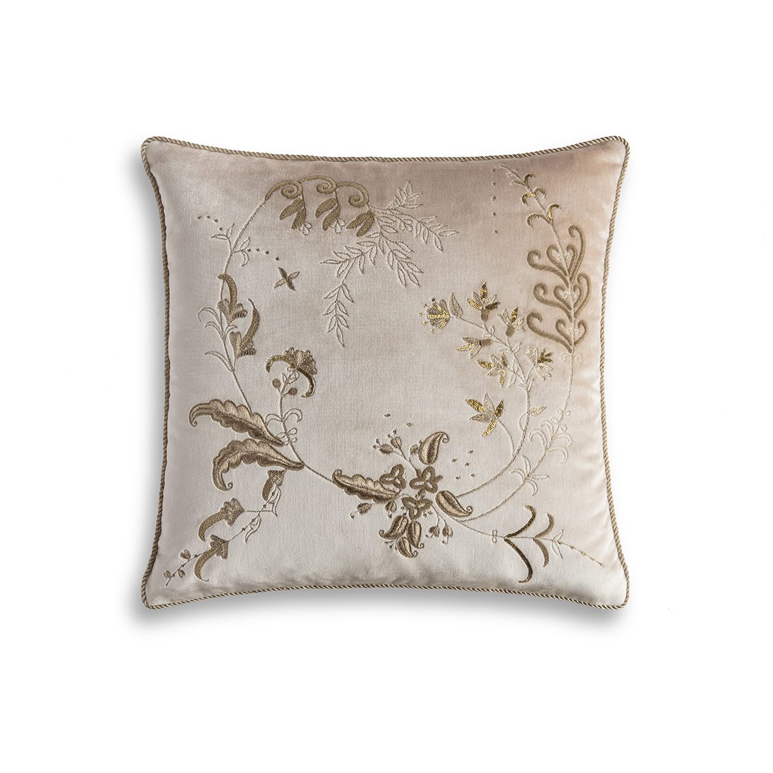 Moliere cushion in Capri silk velvet - Blush Moliere cushion in Capri silk velvet - Blush