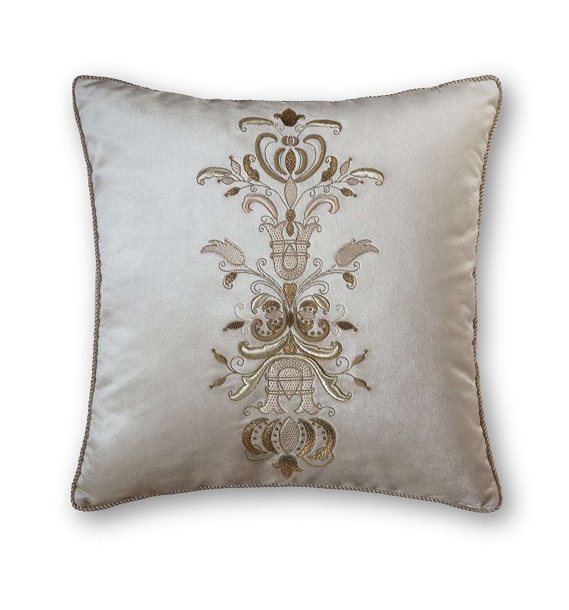 Zola cushion in Capri silk velvet - Vanilla - Beaumont & Fletcher