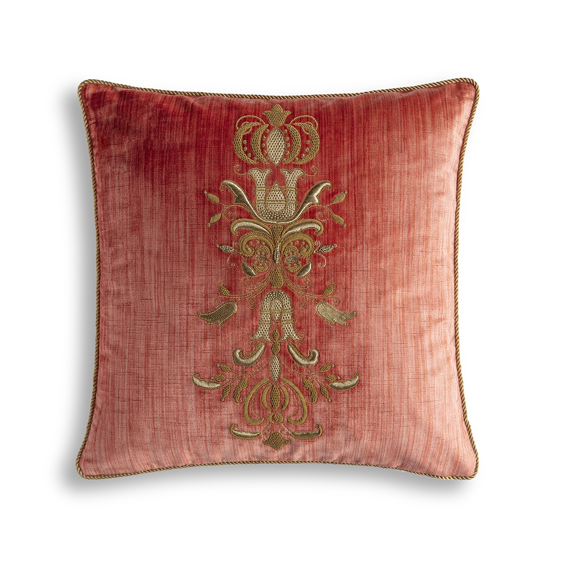 Zola cushion in Como silk velvet -  Pompeiian red