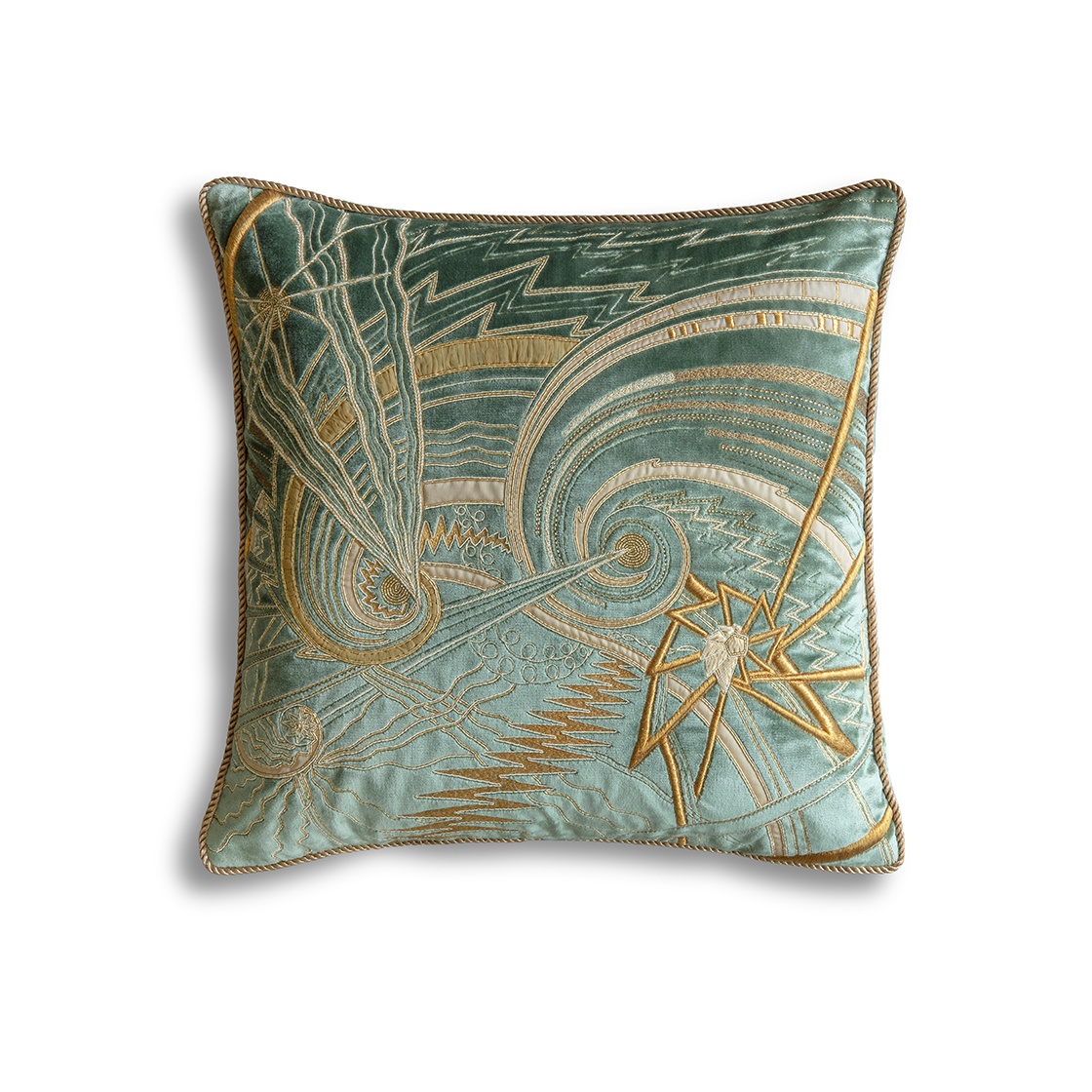 Andromeda Cushion on Capri Silk Velvet - Mistletoe - Beaumont & Fletcher - Beaumont & Fletcher