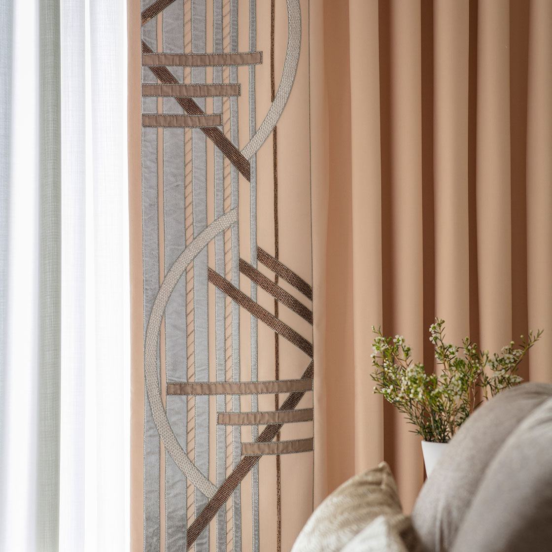 Audrey Curtain In Eriskay Wool Shell Audrey Curtain In Eriskay Wool Shell