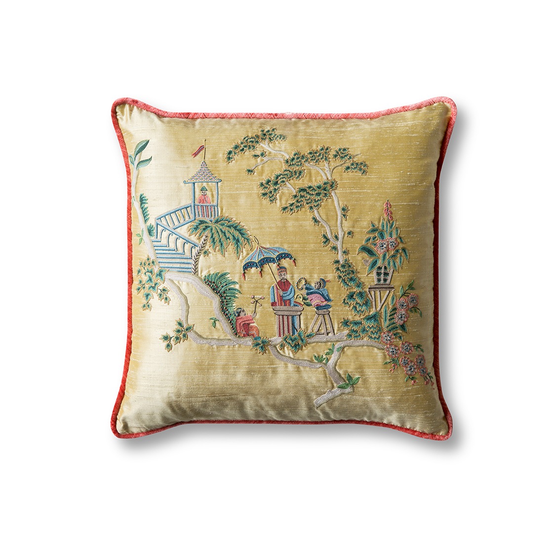 Cathay Cushion on Boyne silk - Mirabelle - Beaumont & Fletcher - Beaumont & Fletcher