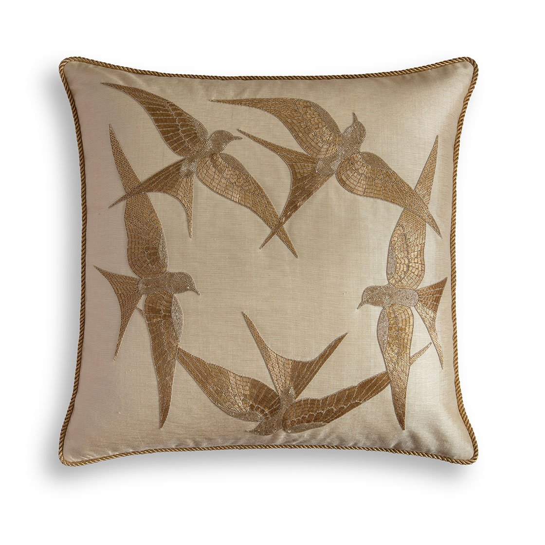 Elvira cushion in Lagan - Light gold - Beaumont & Fletcher