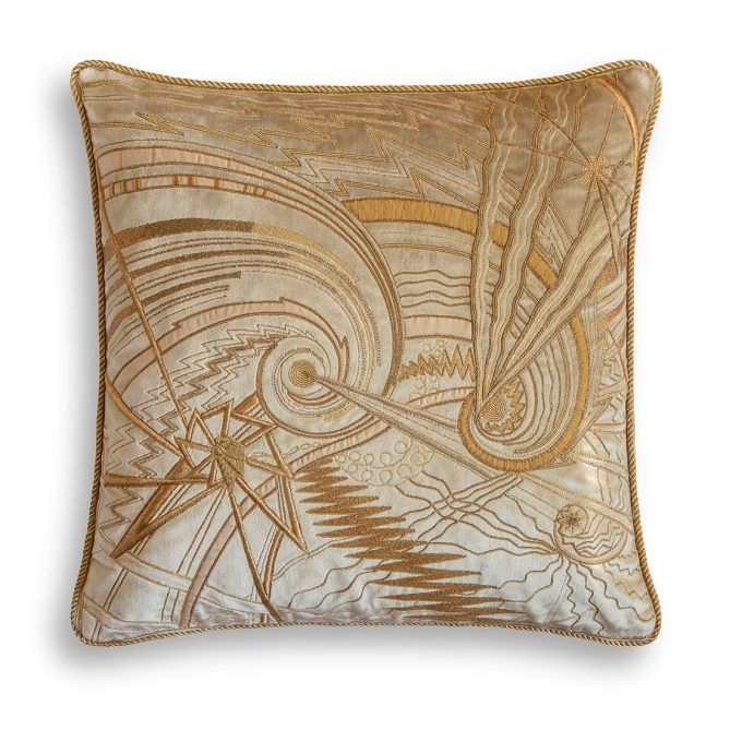 Andromeda cushion in Capri silk velvet - Sable