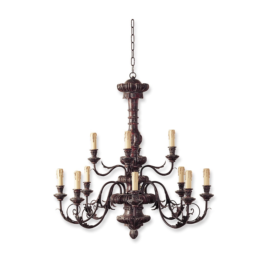 Chatsworth chandelier in Oxidised real silver - Beaumont & Fletcher