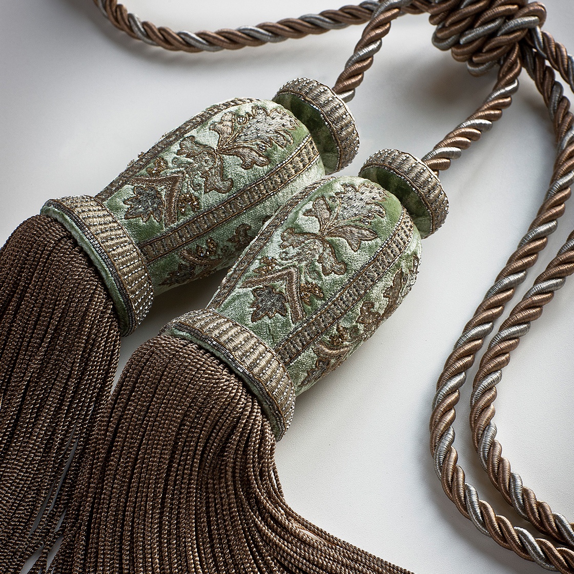 Cordelia Tie Back in Capri Silk Velvet - Loganberry - Beaumont & Fletcher - Beaumont & Fletcher
