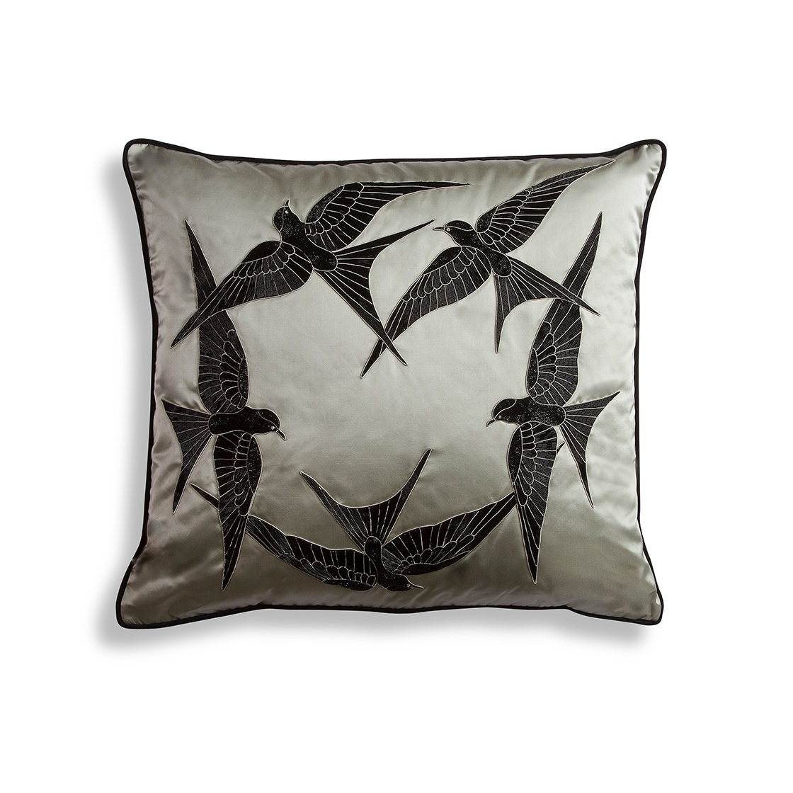 Elvira cushion in Satin - Light sage - Beaumont & Fletcher - Beaumont & Fletcher