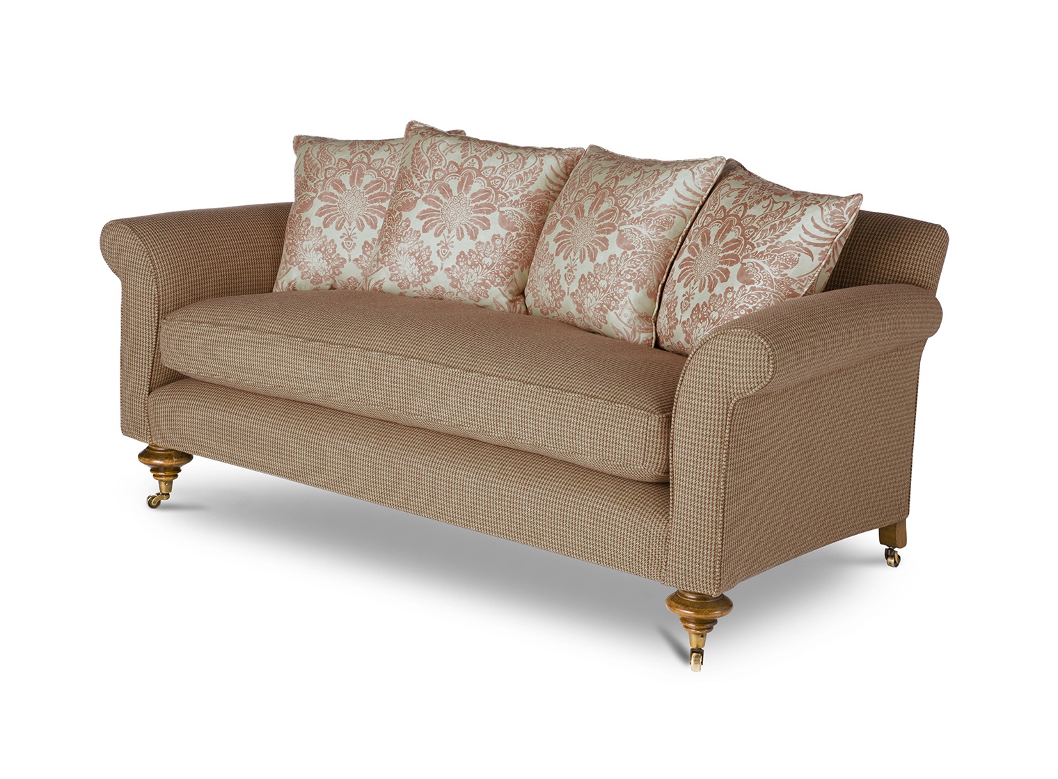 Empire 2.5 seater sofa in Argyll check - Ember red - Beaumont & Fletcher