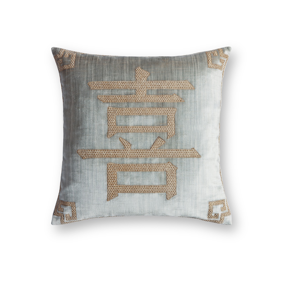 Happiness cushion in Como silk velvet - Sage - Beaumont & Fletcher - Beaumont & Fletcher
