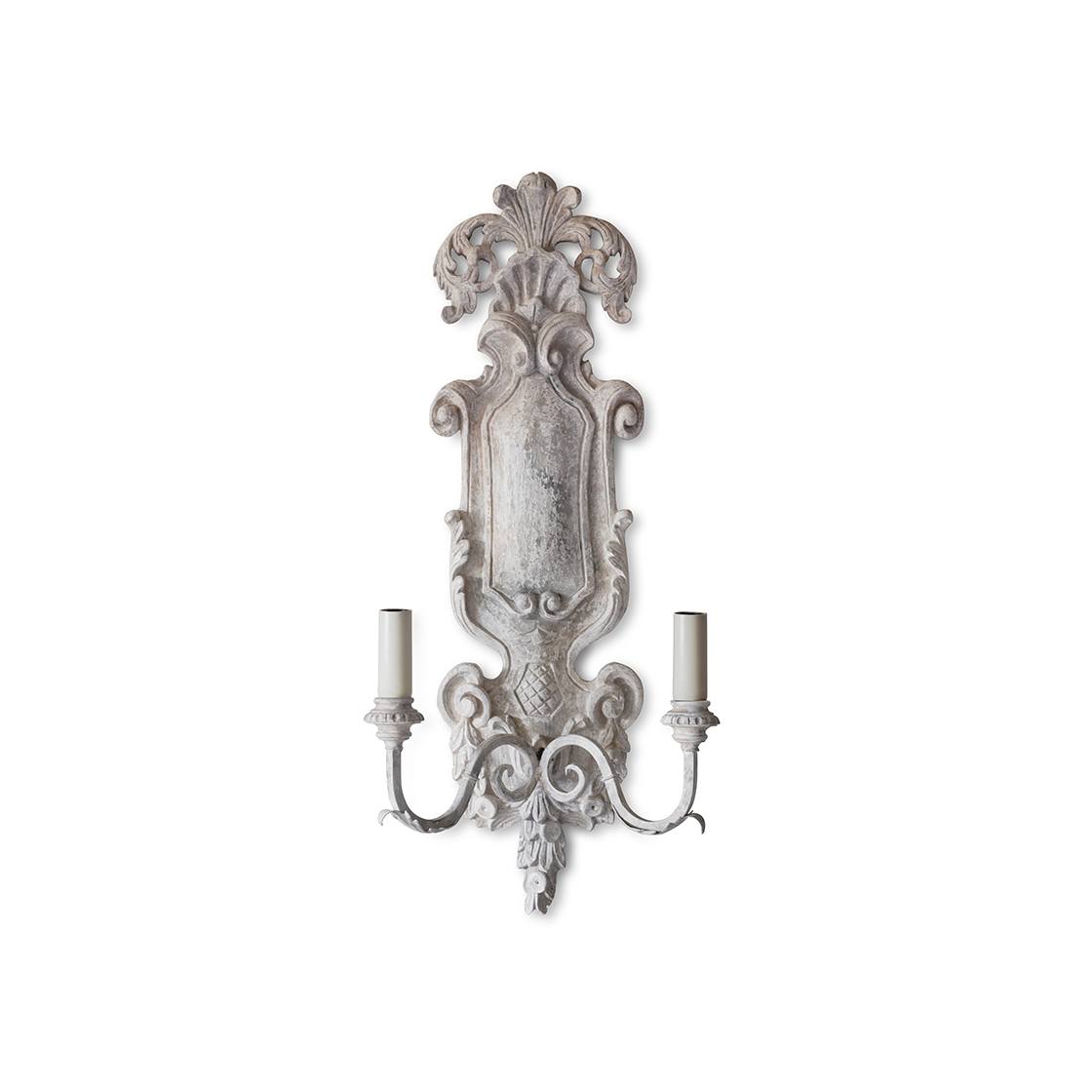 Rococo wall light in Antiqued ivory - Beaumont & Fletcher