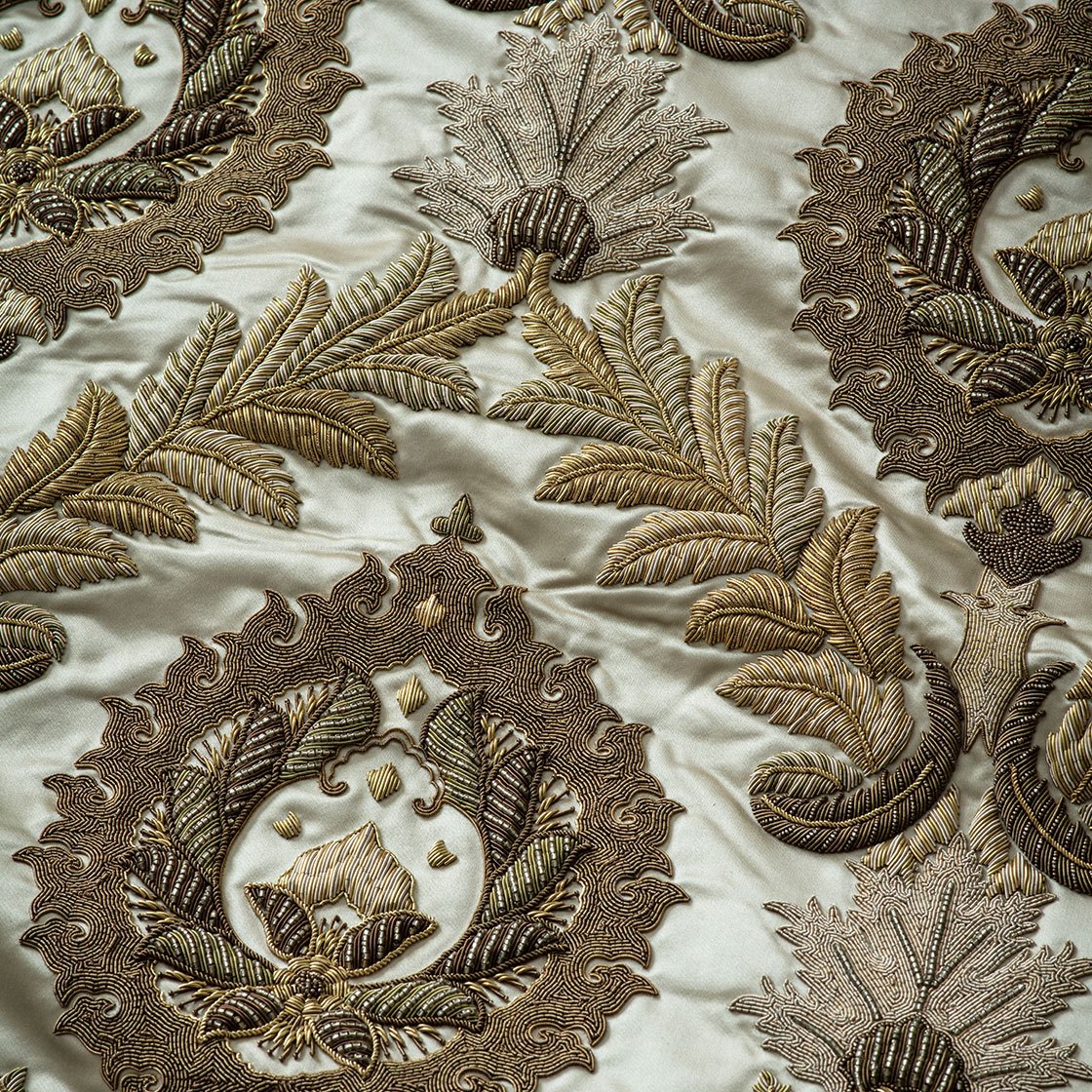 Rossini embroidery in Folye Silk - Caribou - Beaumont & Fletcher