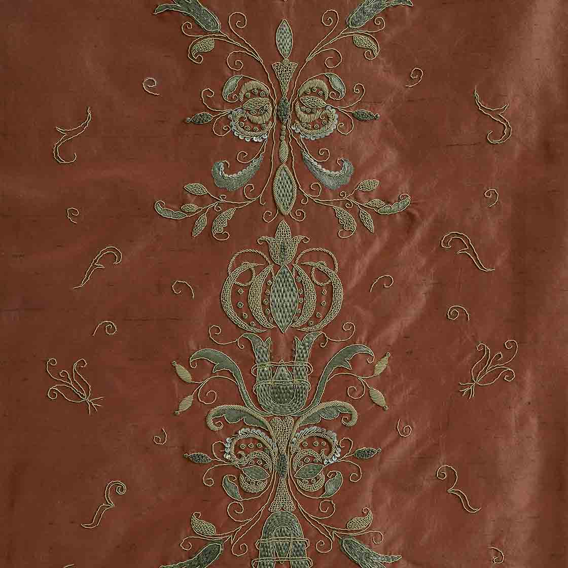 Zola embroidery in Empire Tafetta - Burgundy - Beaumont & Fletcher