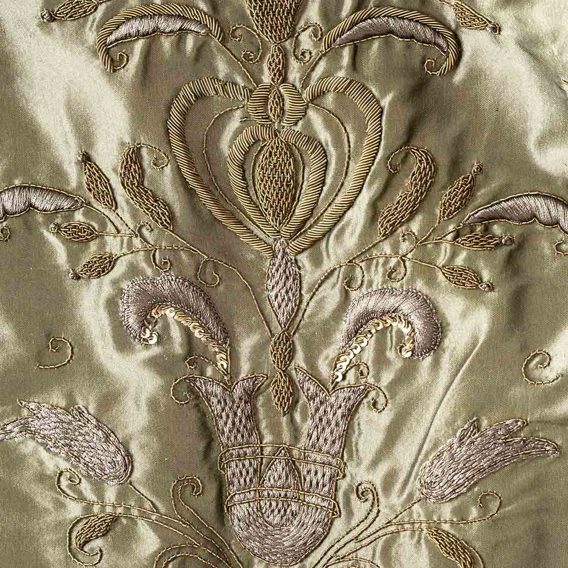 Zola embroidery in Empire Tafetta - Light green - Beaumont & Fletcher