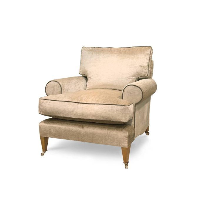 Marlborough chair in Como silk velvet - Biscuit