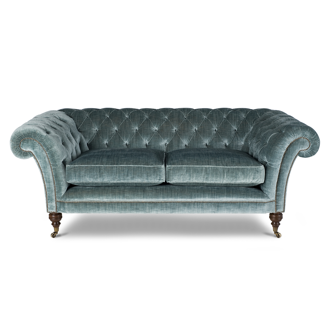 Grenville sofa in Como silk velvet-Teal - Beaumont & Fletcher